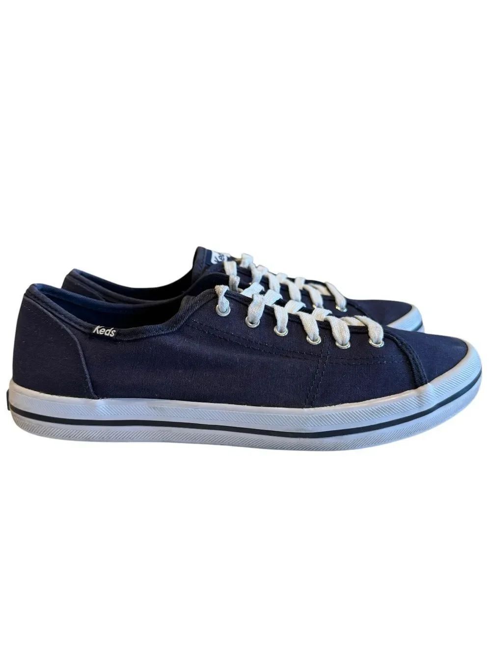Keds Navy Blue Canvas Sneakers Women's Size 8.5 Lace Up Casual Shoes